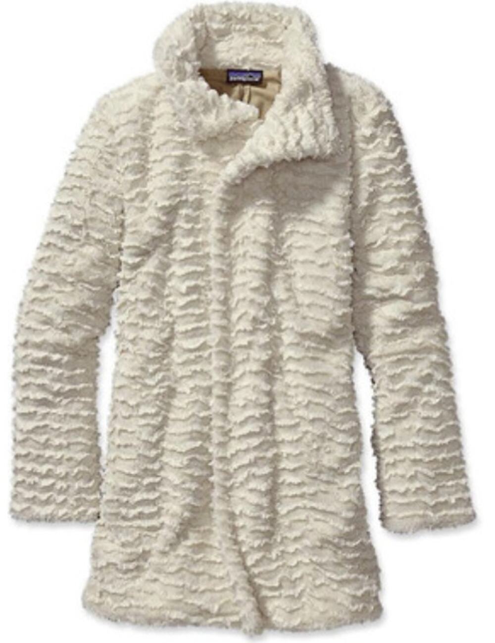 patagonia pelage long off white fuzzy coat
